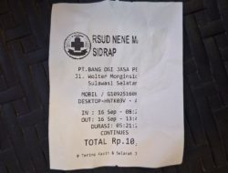 Biaya Parkir di RS Nene Mallomo Sidrap Dikeluhkan Warga
